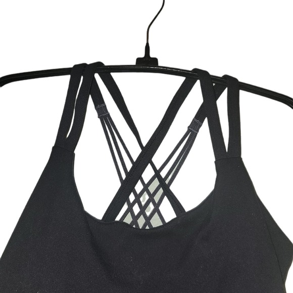 Freely Sports Bra Black Criss Cross Back Lined Size Medium - Picture 3 of 5
